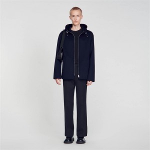 Sandro Hooded windcheater Dark Navy | SN-SDO65175