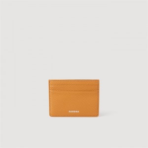 Sandro Leather card holder Camel | SN-SDO65437