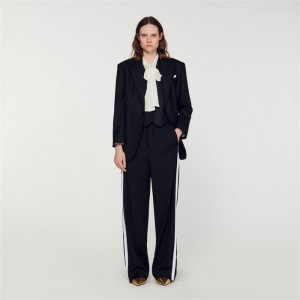 Sandro Pinstripe jacket Black / Grey | SN-SDO64457