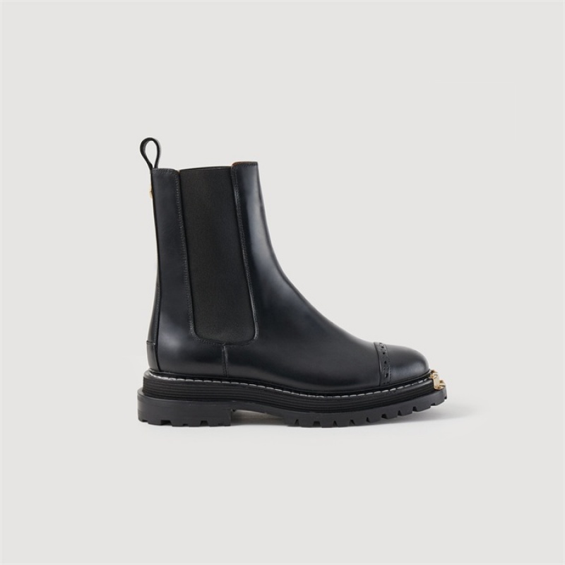 Sandro Ankle boots with notched sole Black | SN-SDO64935