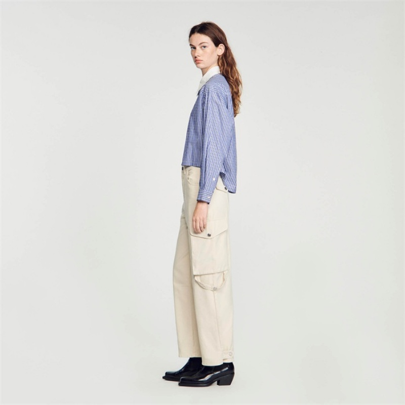 Sandro Cargo jeans Ecru | SN-SDO64823