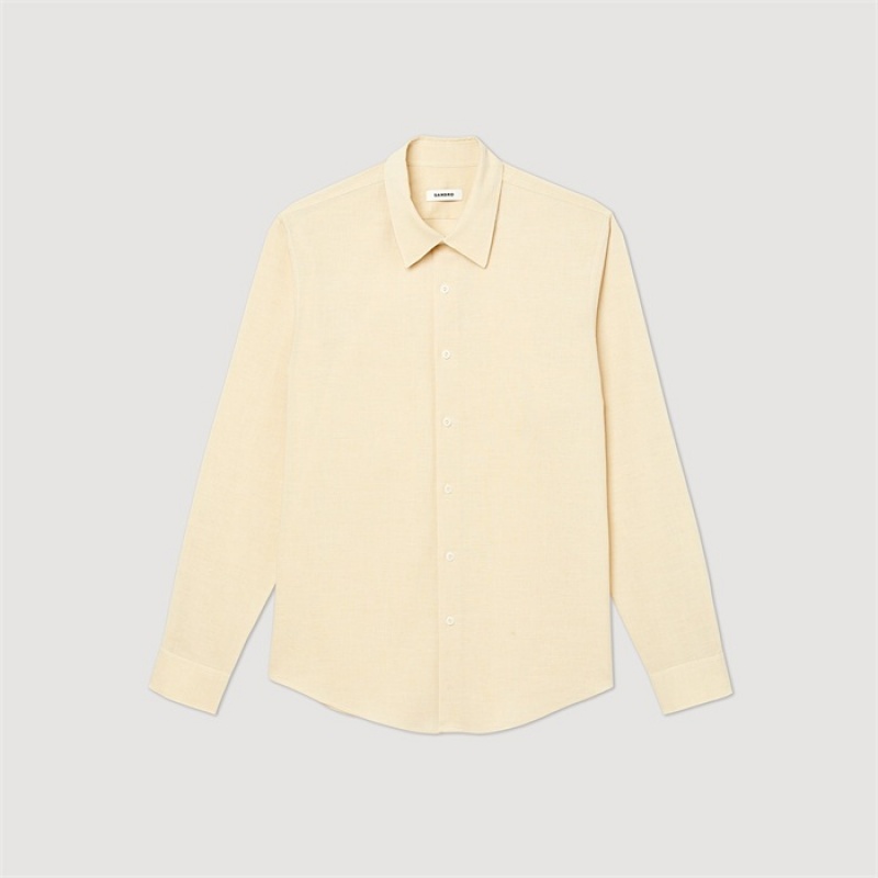 Sandro Classic shirt Beige | SN-SDO65073