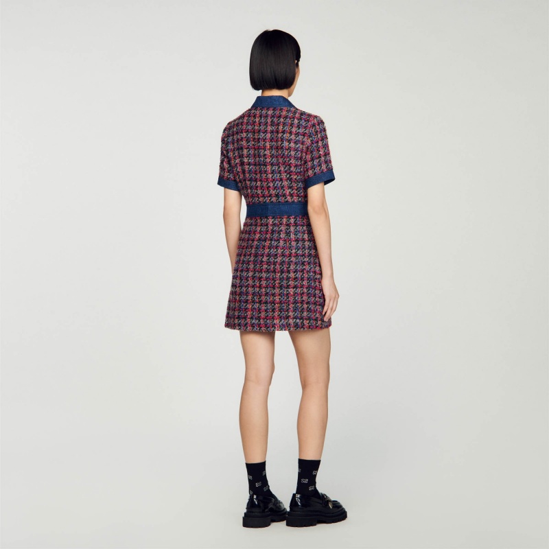 Sandro Coat dress Grey / Pink | SN-SDO64255