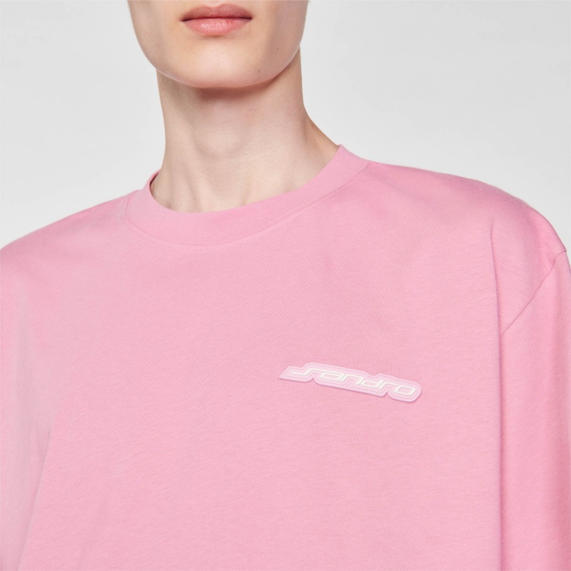 Sandro Cotton T-shirt Pink | SN-SDO65120