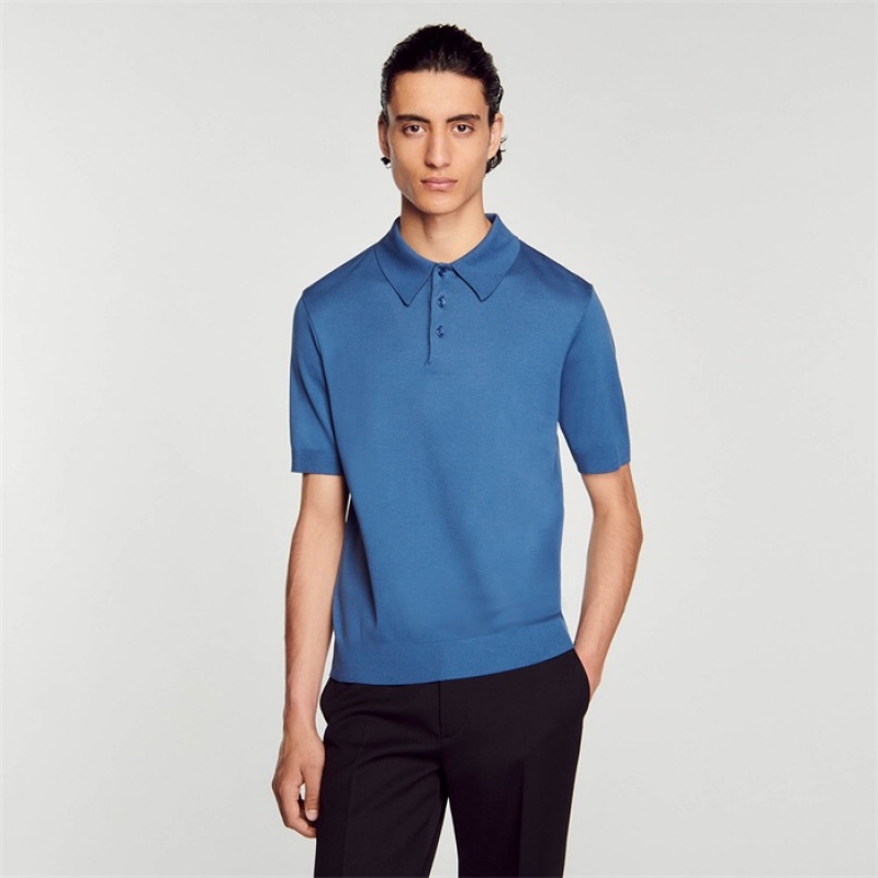 Sandro Cotton polo shirt Blue | SN-SDO65091