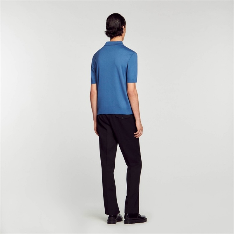 Sandro Cotton polo shirt Blue | SN-SDO65091