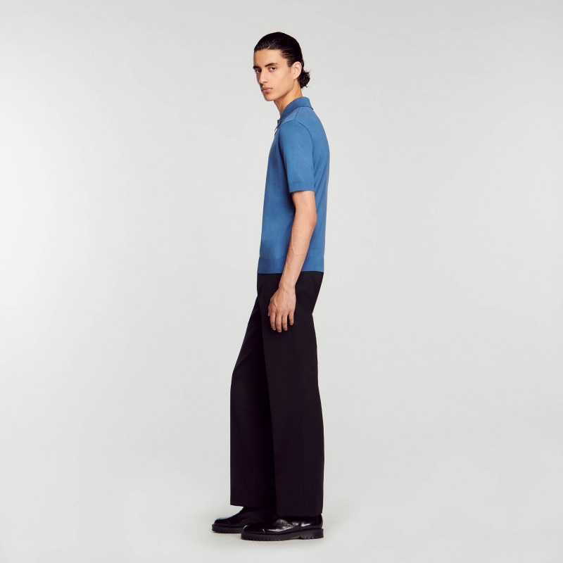 Sandro Cotton polo shirt Blue | SN-SDO65091