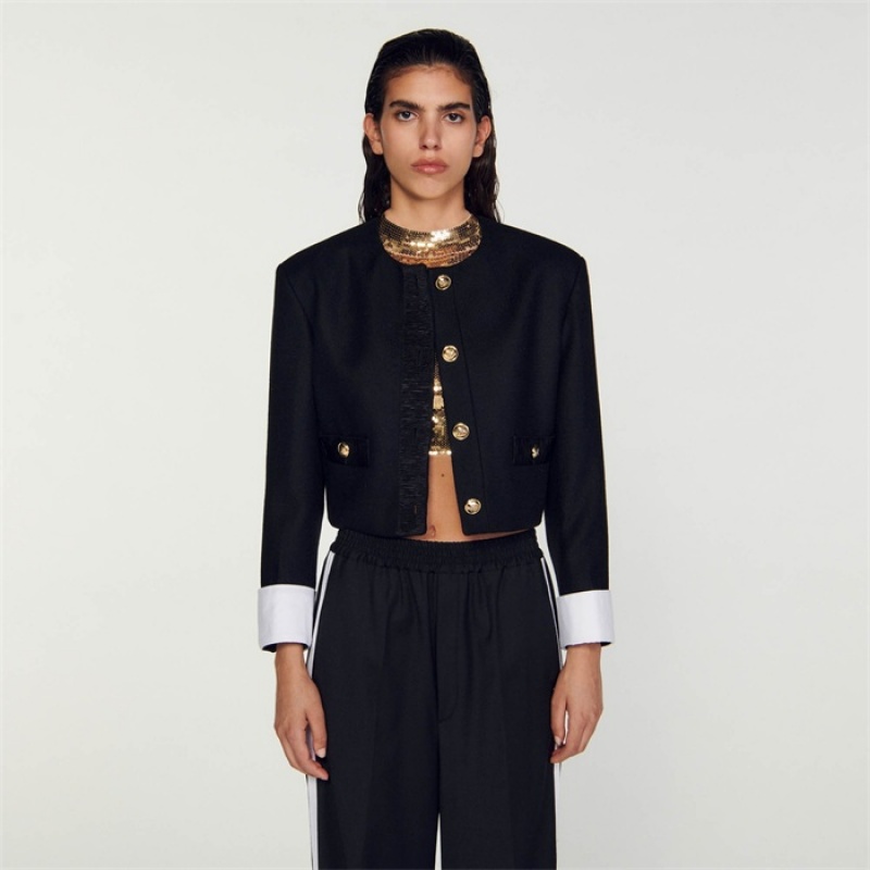 Sandro Cropped jacket Black | SN-SDO64434