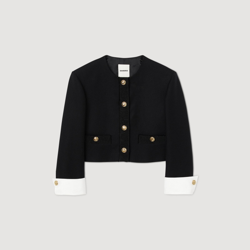 Sandro Cropped jacket Black | SN-SDO64434