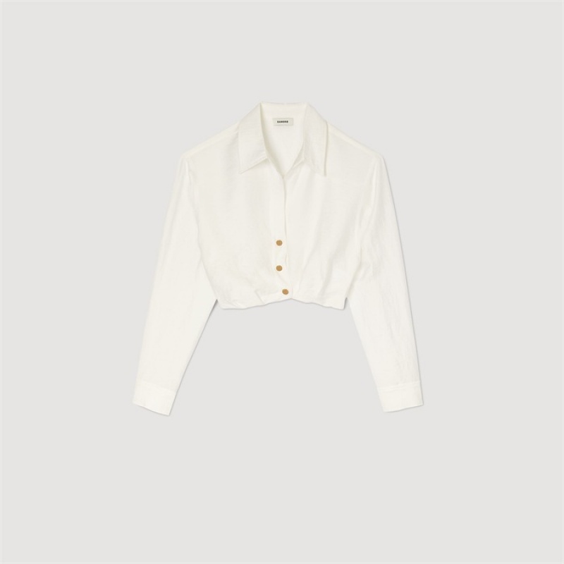 Sandro Cropped shirt White | SN-SDO64394