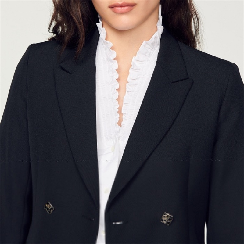 Sandro Double-breasted blazer Black | SN-SDO64470