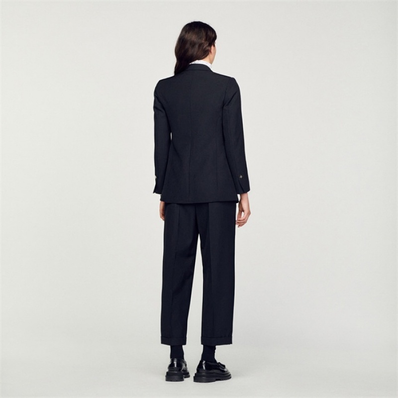Sandro Double-breasted blazer Black | SN-SDO64470