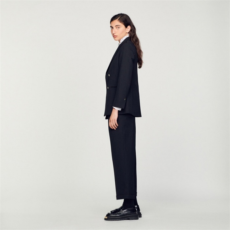 Sandro Double-breasted blazer Black | SN-SDO64470