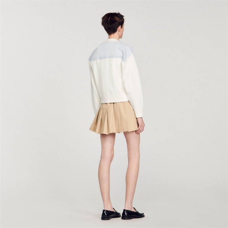 Sandro Dual-material coatigan White | SN-SDO64671
