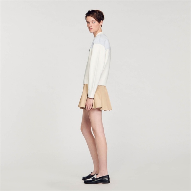 Sandro Dual-material coatigan White | SN-SDO64671