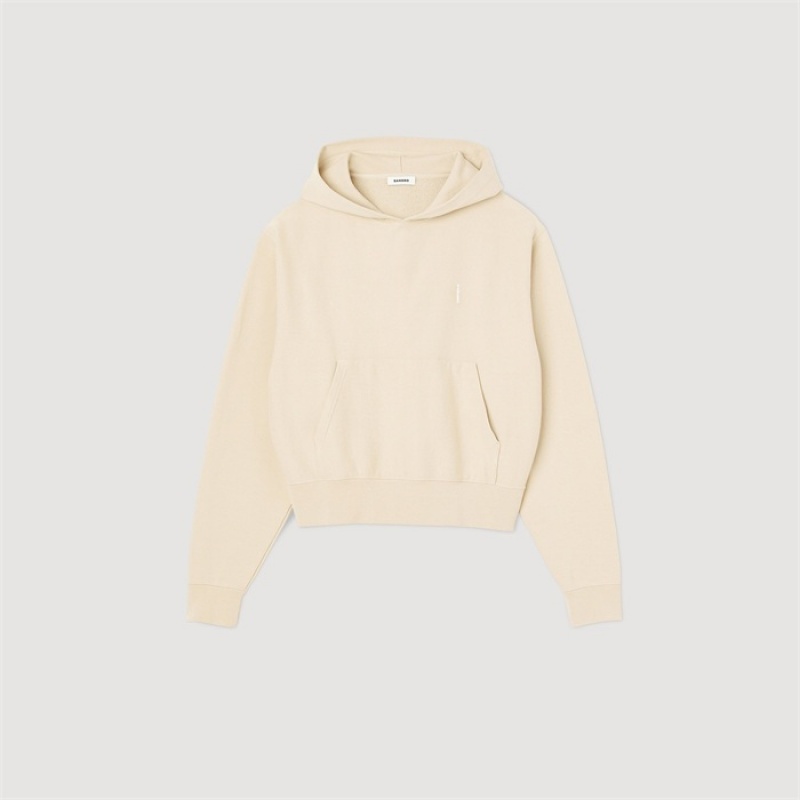 Sandro Fleece hoodie Beige | SN-SDO65304