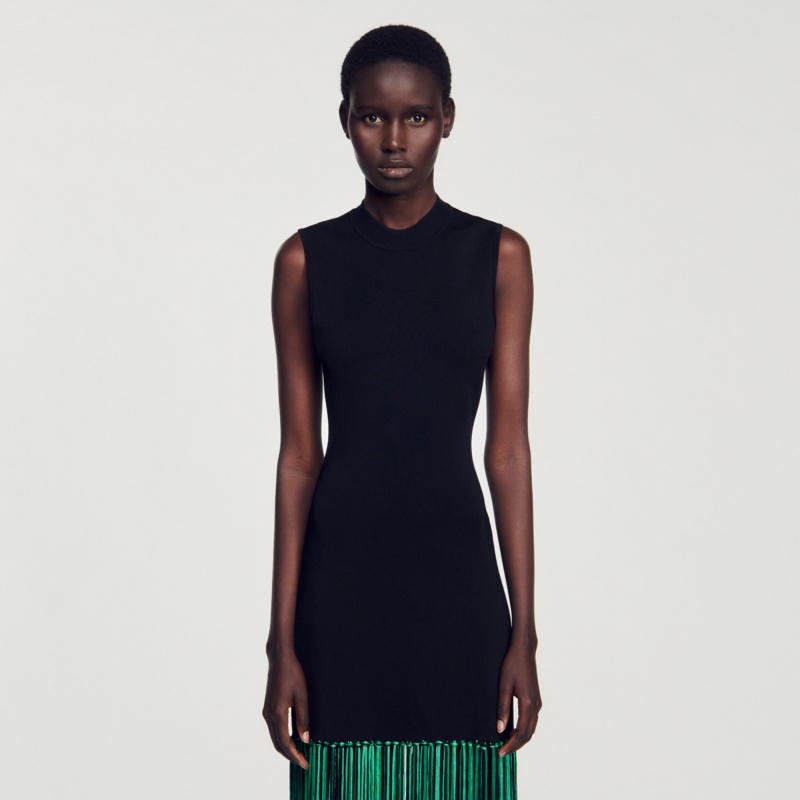 Sandro Fringed dress Black | SN-SDO64194