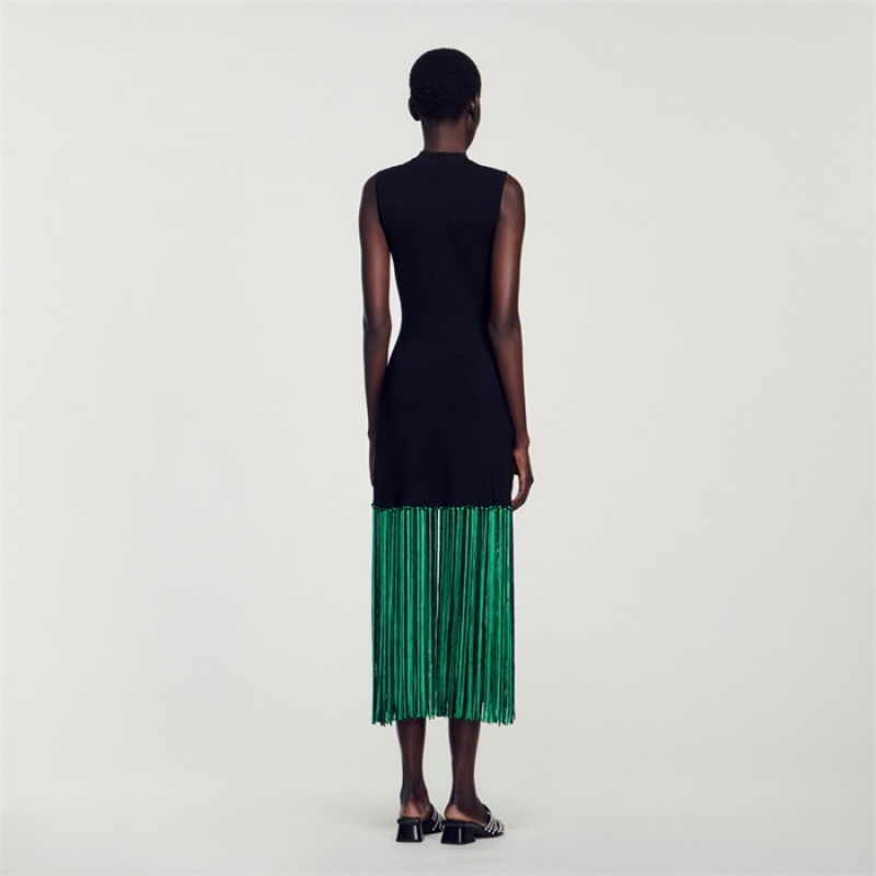 Sandro Fringed dress Black | SN-SDO64194
