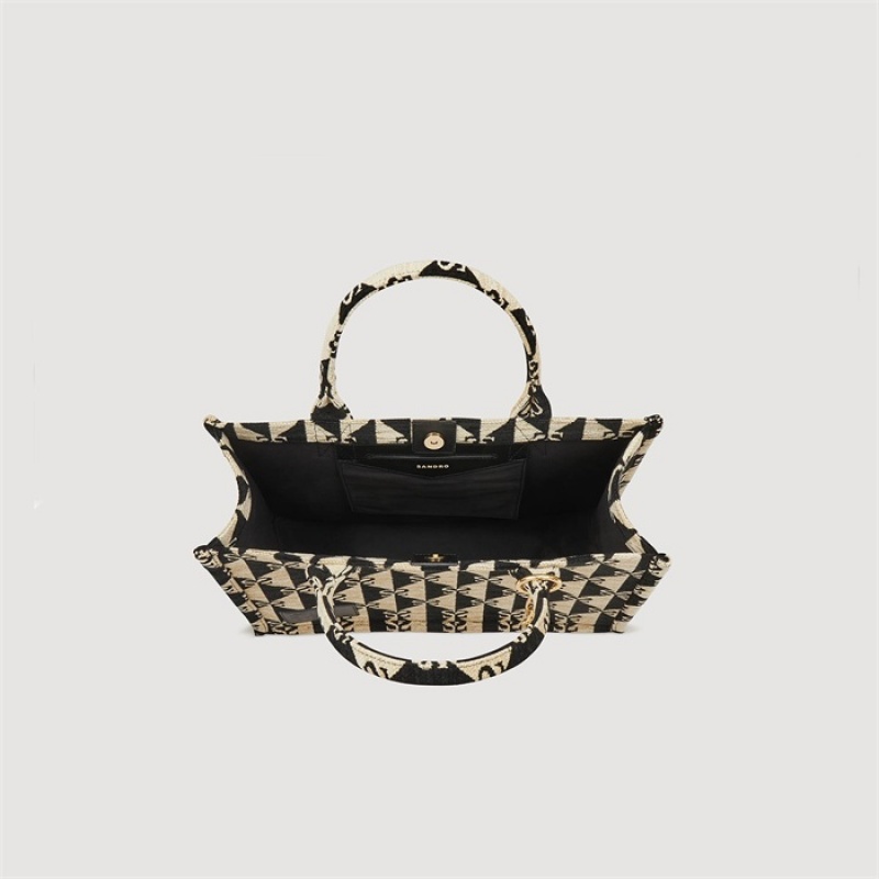 Sandro Kasbah double S bag Beige / Black | SN-SDO64905