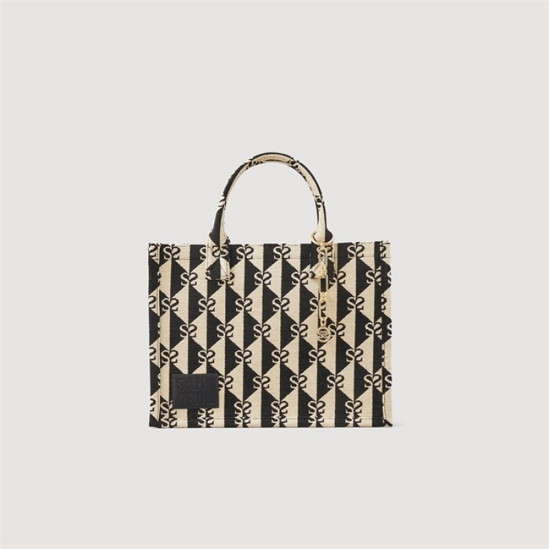 Sandro Kasbah double S bag Beige / Black | SN-SDO64905