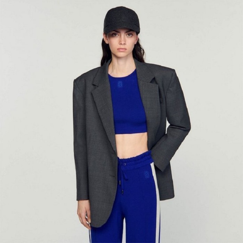 Sandro Knit crop top Blue | SN-SDO64569