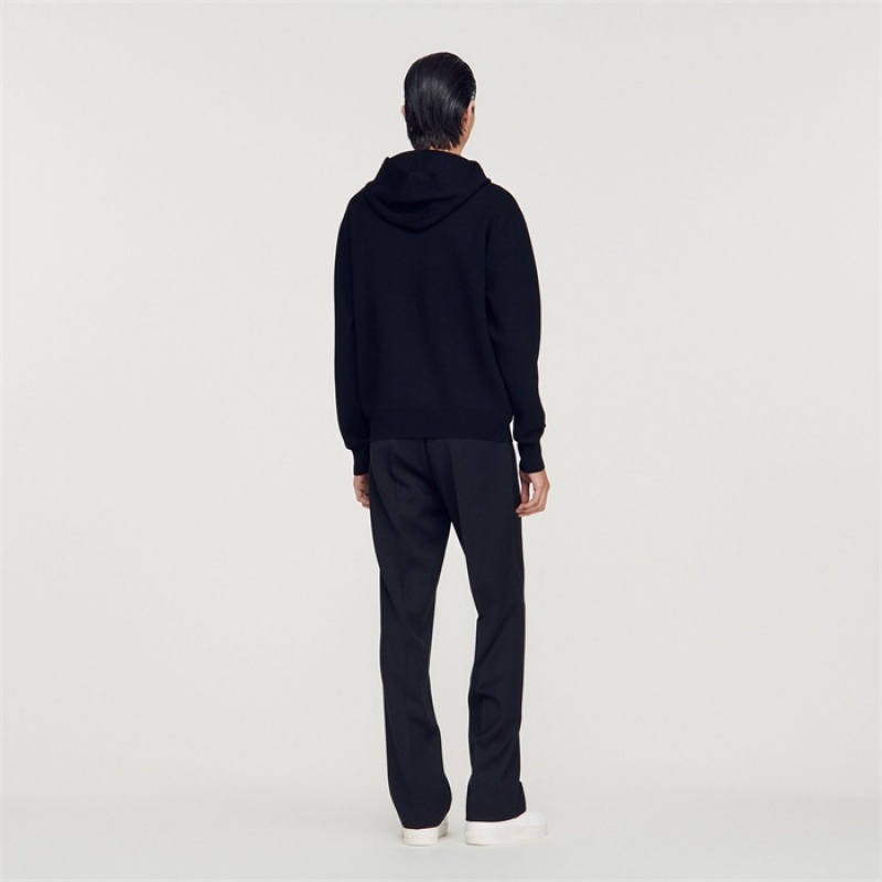 Sandro Knit hoodie Black | SN-SDO65263