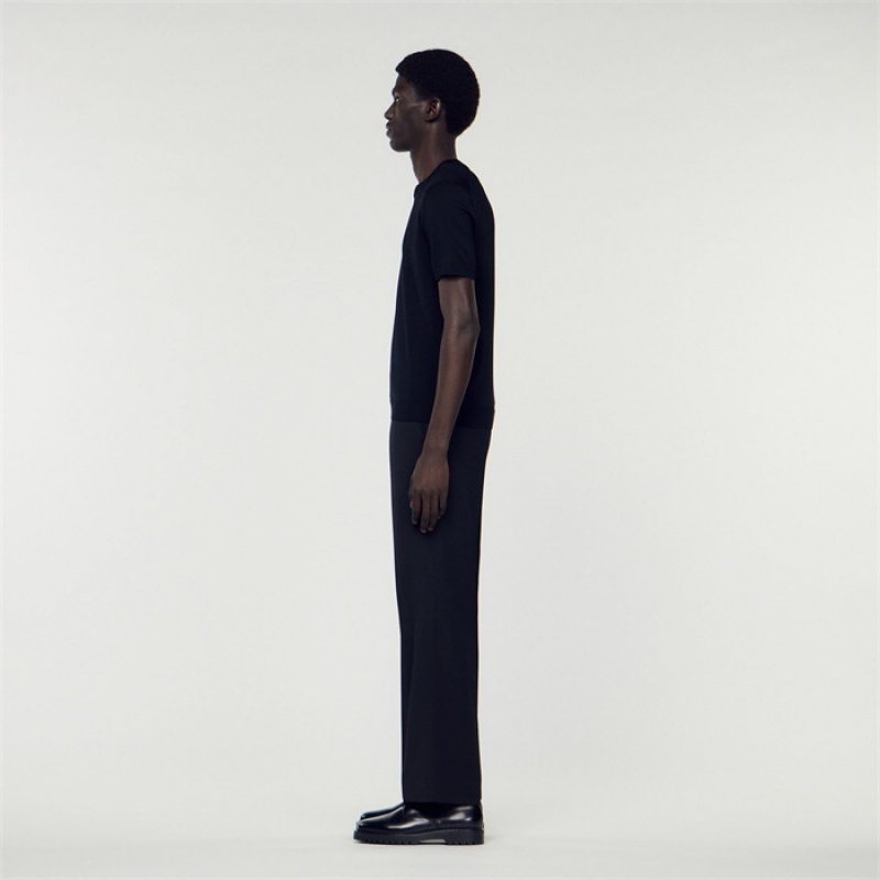Sandro Knitted T-shirt Black | SN-SDO65113