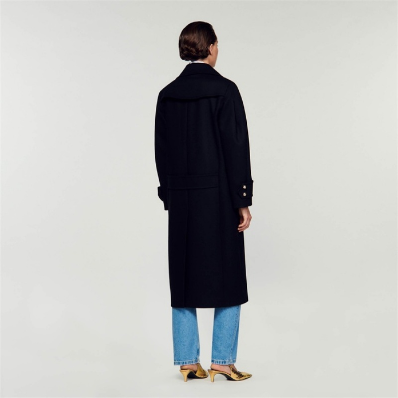 Sandro Lapel collar coat Black | SN-SDO64522