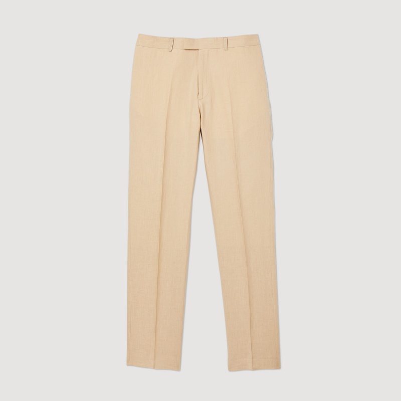 Sandro Linen trousers Beige | SN-SDO65372