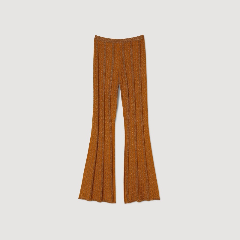Sandro Metallic knit pants Ambre | SN-SDO64811