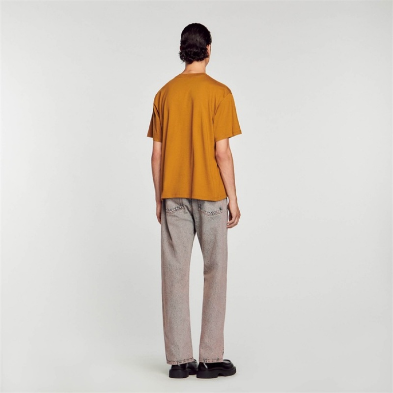 Sandro Oversized T-shirt Bronze | SN-SDO65106