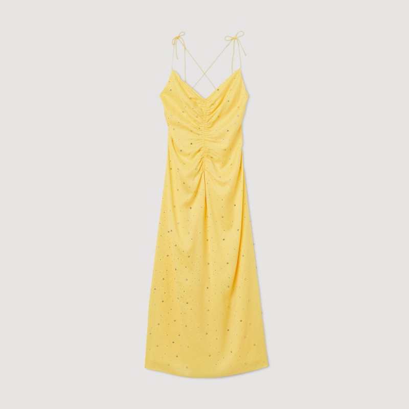Sandro Rhinestone dress Yellow | SN-SDO64230