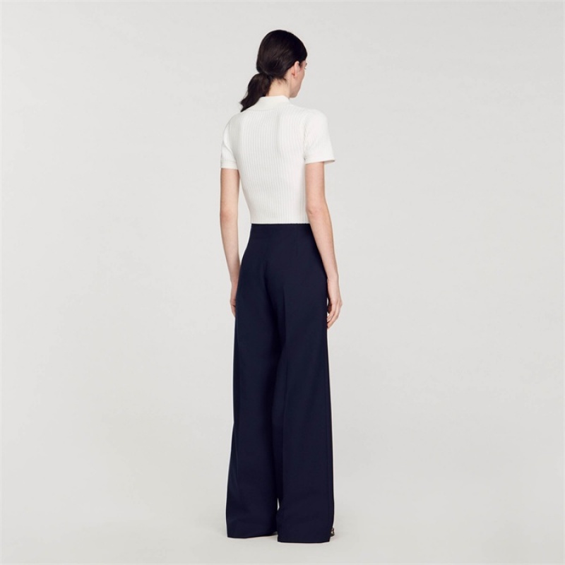 Sandro Sailor-neck knit jumper White | SN-SDO64677