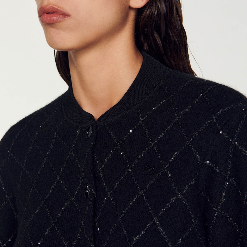 Sandro Sequined coatigan Black | SN-SDO64544