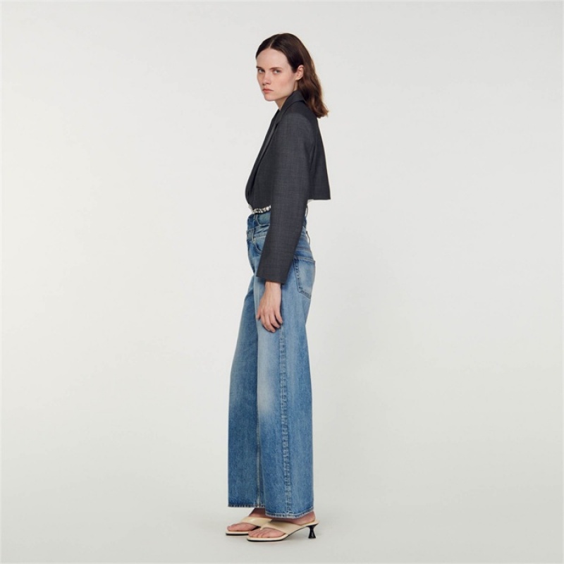 Sandro Short suit jacket Charcoal Grey | SN-SDO64446