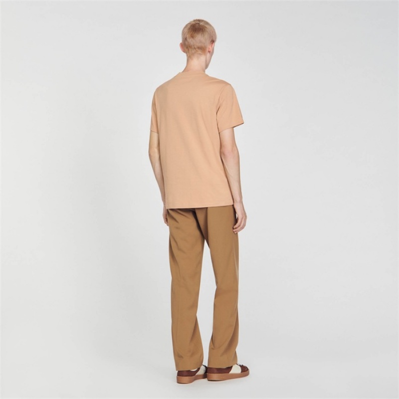 Sandro Short-sleeved T-shirt Brown | SN-SDO65129