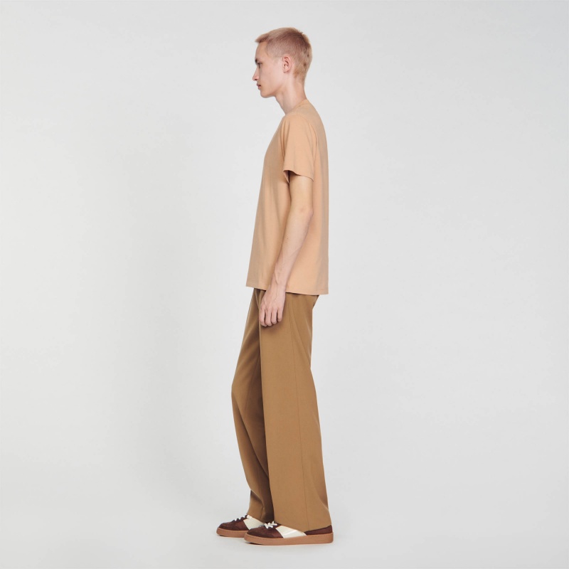 Sandro Short-sleeved T-shirt Brown | SN-SDO65129