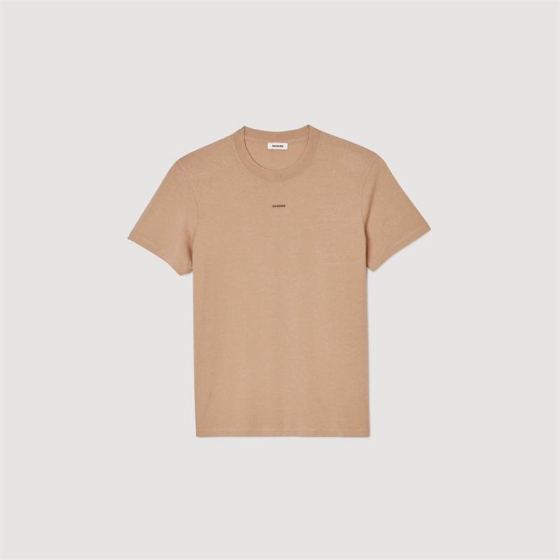 Sandro Short-sleeved T-shirt Brown | SN-SDO65129