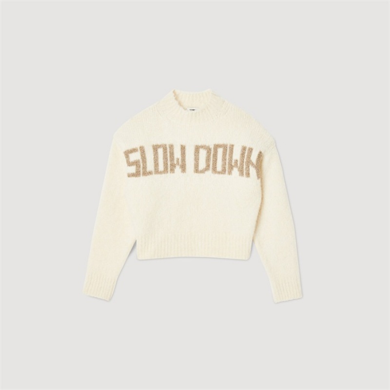 Sandro Slow Down sweater Ecru | SN-SDO64642