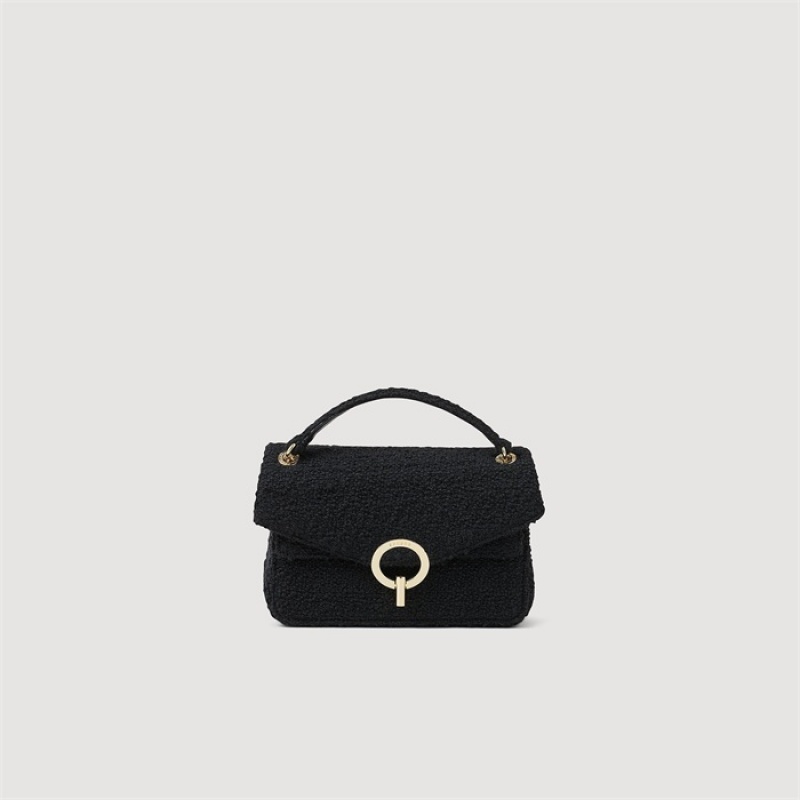 Sandro Small tweed YZA bag Black | SN-SDO64847