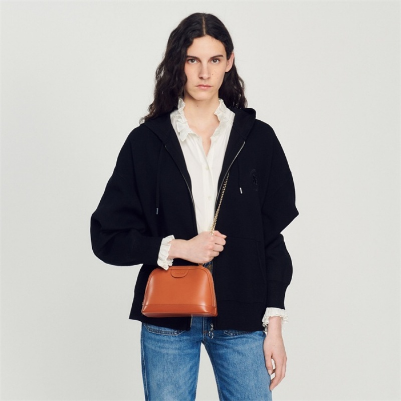 Sandro Smooth leather Rittah bag Caramel | SN-SDO64918