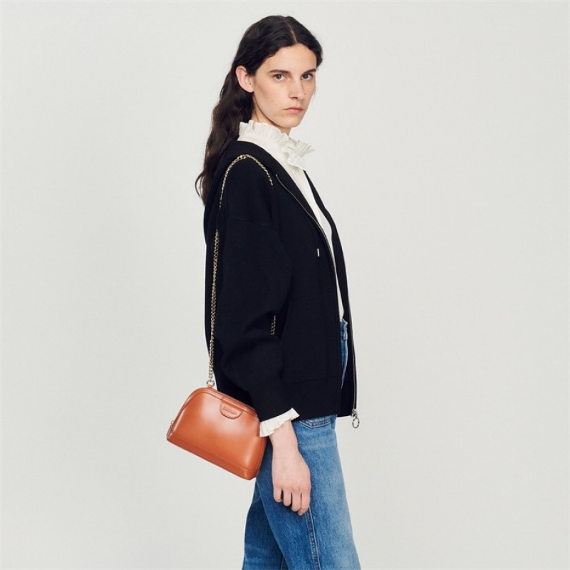 Sandro Smooth leather Rittah bag Caramel | SN-SDO64918