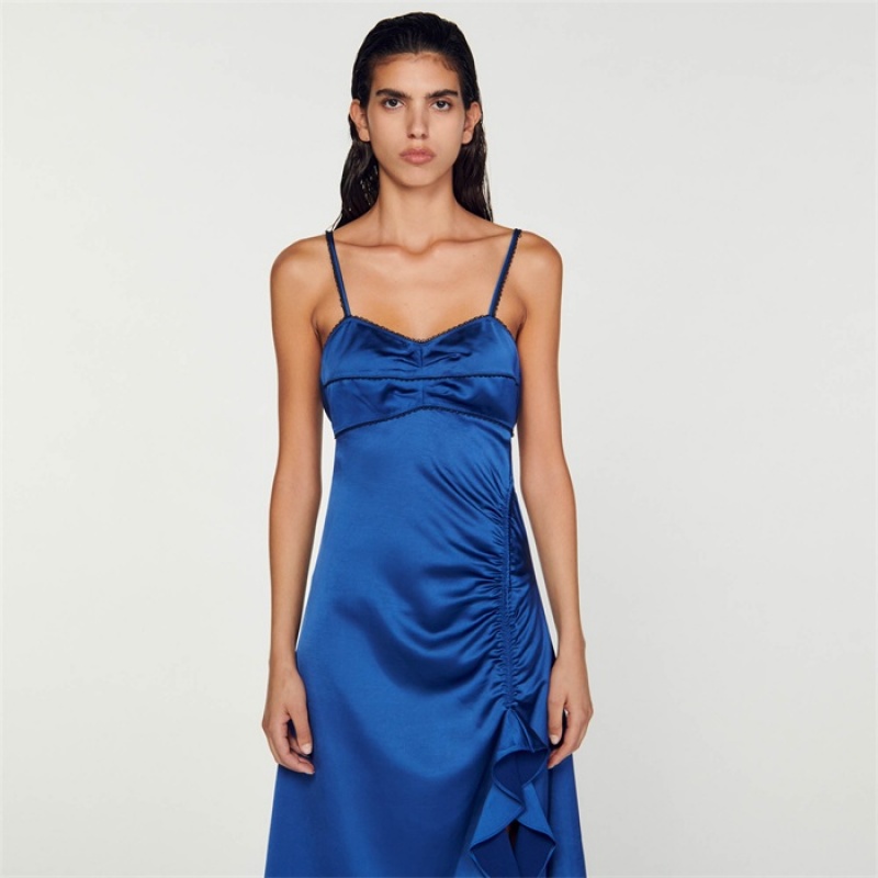 Sandro Strappy dress Pétrol Blue | SN-SDO64226