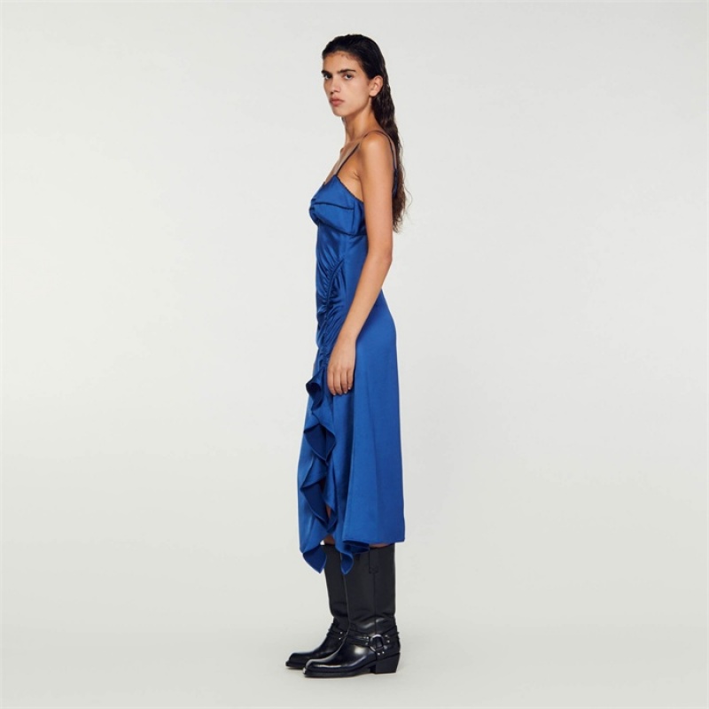 Sandro Strappy dress Pétrol Blue | SN-SDO64226