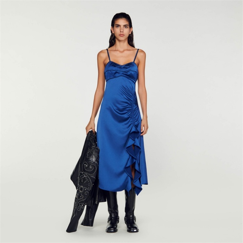 Sandro Strappy dress Pétrol Blue | SN-SDO64226