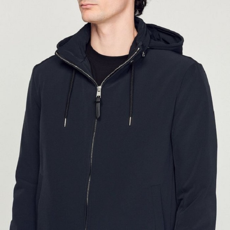 Sandro Technical fabric jacket Navy Blue | SN-SDO65153