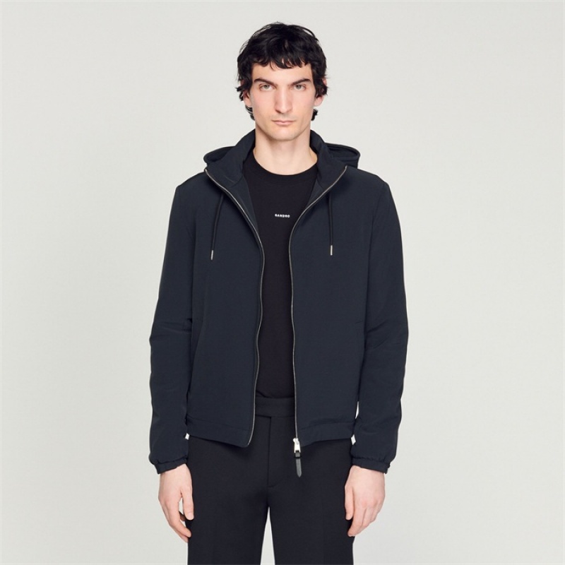 Sandro Technical fabric jacket Navy Blue | SN-SDO65153