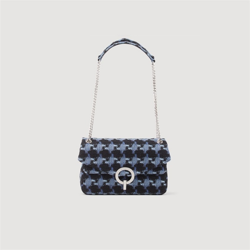 Sandro Tweed YZA bag Blue / Black | SN-SDO64877