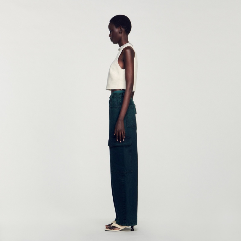 Sandro Tweed cropped top Ecru | SN-SDO64315