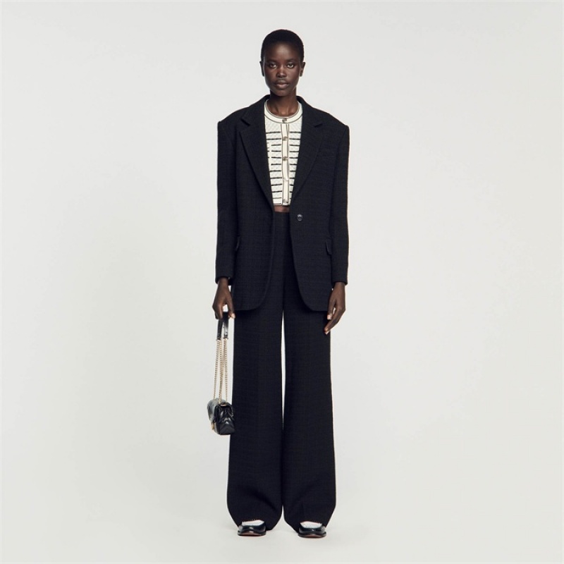 Sandro Tweed suit jacket Black | SN-SDO64479